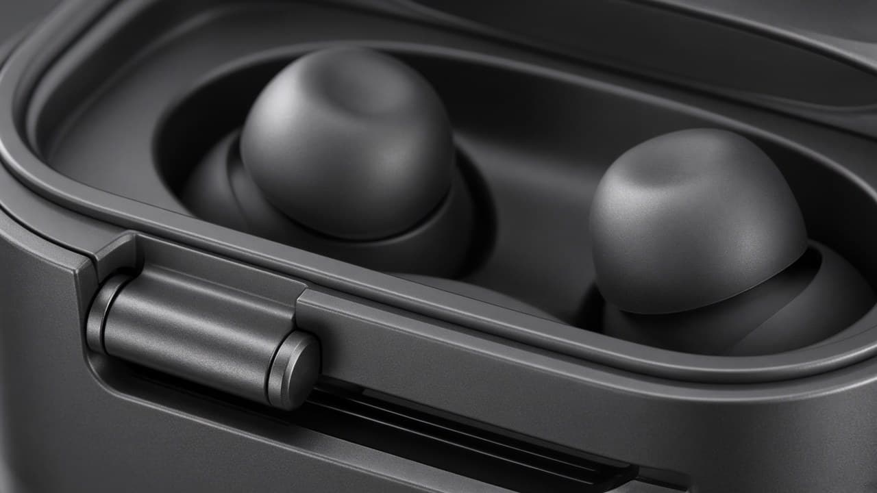 CommuterSeal Pro charging case open with both earbuds seated